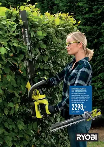 Johannes Fog Ryobi max power 36v hækkeklipper tilbud
