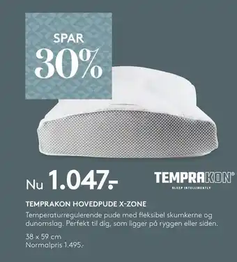 SengeSpecialisten Temprakon hovedpude x-zone tilbud