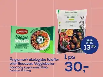 Änglamark økologiske falafler eller Beauvais Veggieboller