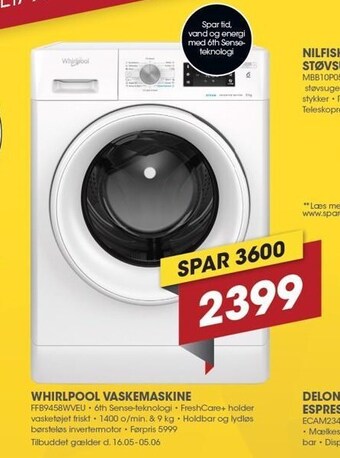 Punkt1 Whirlpool vaskemaskine tilbud
