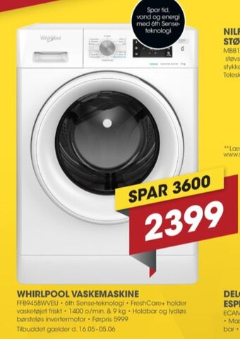 Punkt1 Whirlpool vaskemaskine tilbud