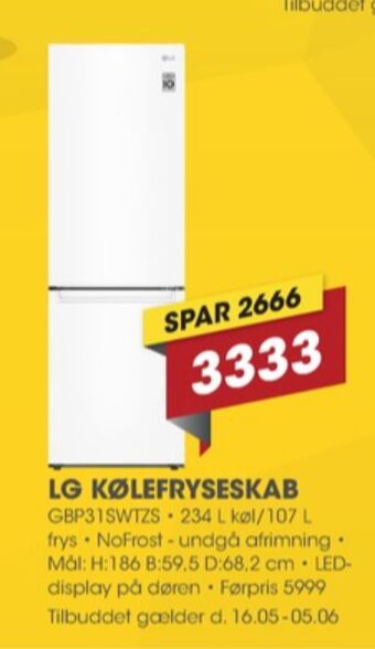 Punkt1 Lg køle/fryseskab tilbud