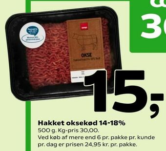 Coop 365 Hakket oksekød 14-18% tilbud