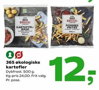 Coop 365 365 økologiske kartofler tilbud