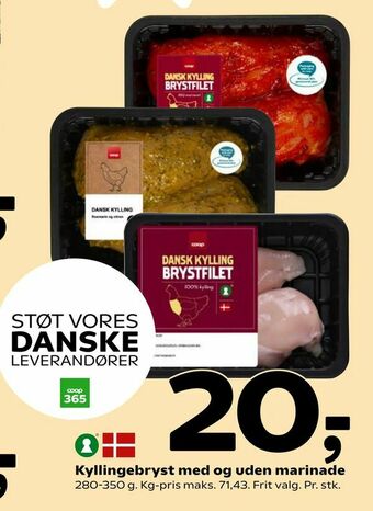 Coop 365 Kyllingebryst med og uden marinade tilbud