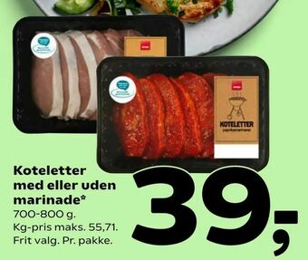 Coop 365 Koteletter med eller uden marinade tilbud
