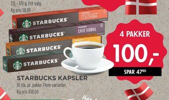 MENY STARBUCKS KAPSLER tilbud
