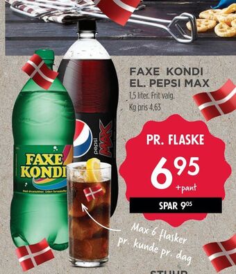 MENY Faxe kondi el. pepsi max tilbud