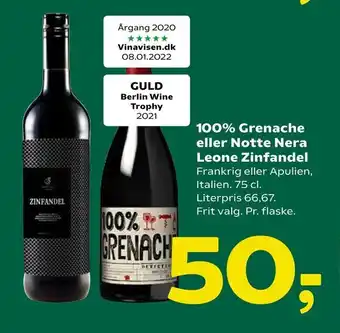 Coop 365 100% Grenache eller Notte Nera Leone Zinfandel tilbud