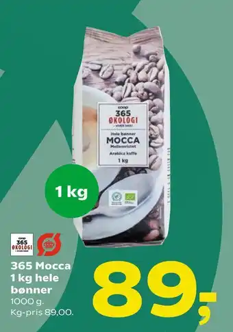 Coop 365 365 Mocca 1 kg hele bønner tilbud