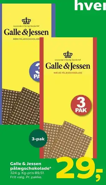 Coop 365 Galle & Jessen pålægschokolade tilbud