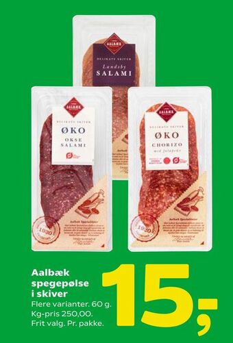 Aalbæk spegepølse i skiver