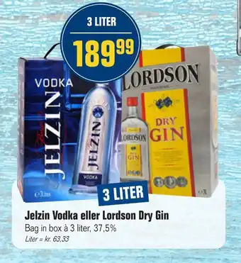 Otto Duborg Jelzin Vodka eller Lordson Dry Gin tilbud