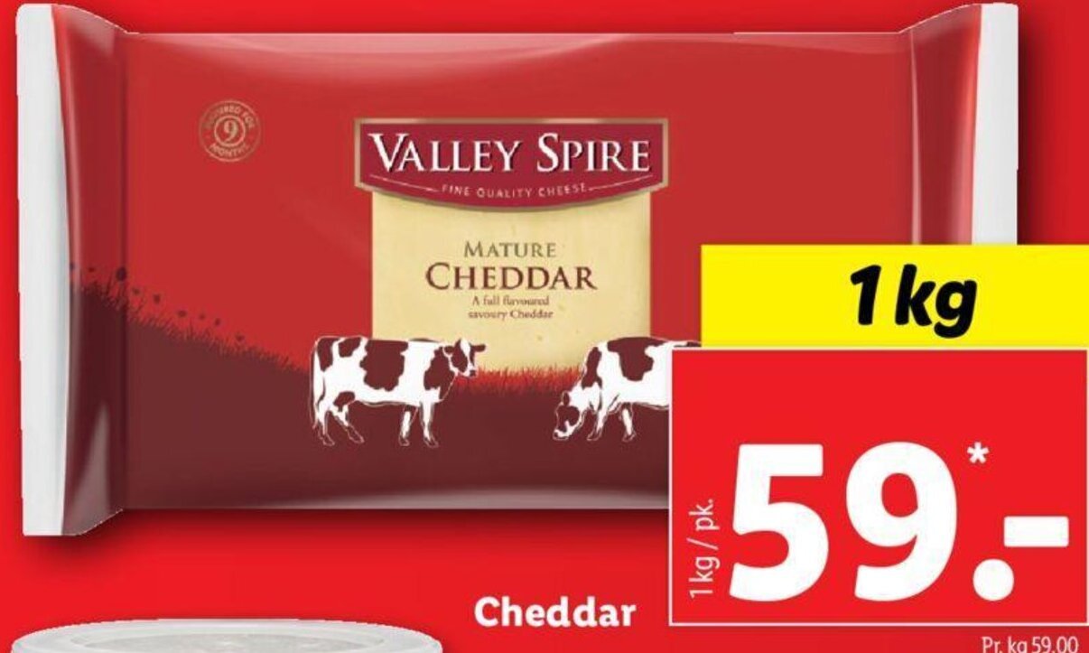 Cheddar 1 kg tilbud hos Lidl