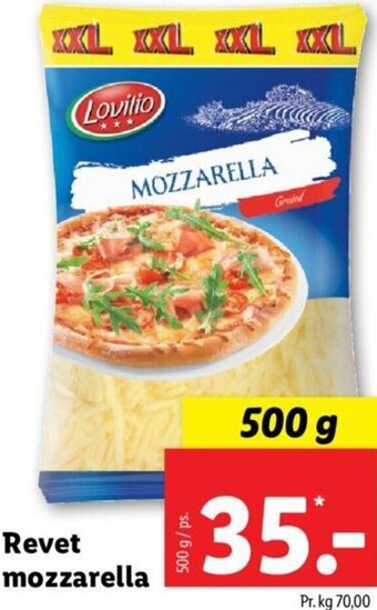 Lidl Revet Mozzarella 500 g tilbud