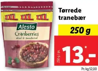 Lidl Tørrede Tranebær 250 g tilbud