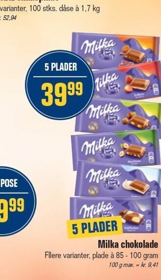 Otto Duborg Milka chokolade tilbud