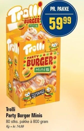 Otto Duborg Trolli Party Burger Minis tilbud