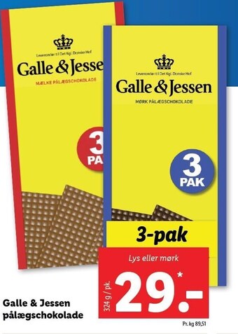 Lidl Galle & Jessen Pålægschokolade tilbud