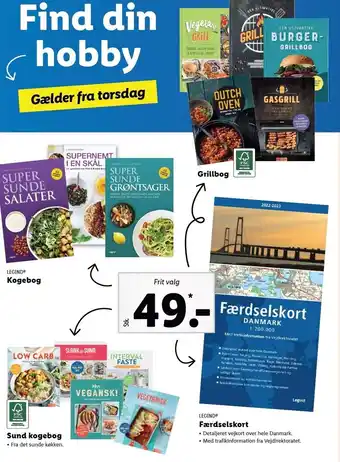 Kogebog, sund kogebog, grillbog el. færdelskort