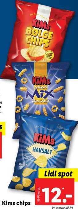 Lidl Kims Chips 135-170 g tilbud
