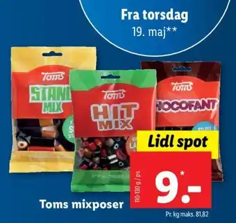 Lidl Toms Mixposer 110-130 g tilbud