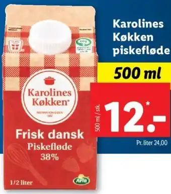 Lidl Karolines Køkken Piskefløde 500ml tilbud