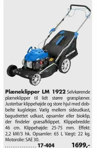 Biltema Plæneklipper LM 1922 tilbud