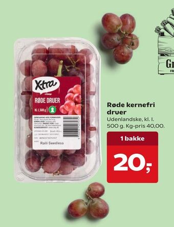 Røde kernefri druer