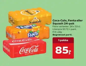Dagli'Brugsen Coca-Cola, Fanta eller Squash 24-pak tilbud