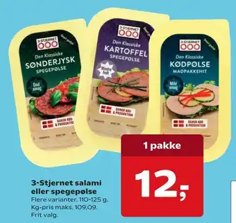 3-Stjernet salami eller spegepølse