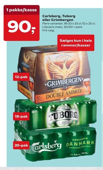 Dagli'Brugsen Carlsberg, Tuborg eller Grimbergen tilbud