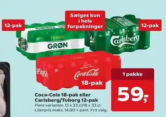 Dagli'Brugsen Coca-Cola eller Carlsberg/Tuborg 12-pak tilbud