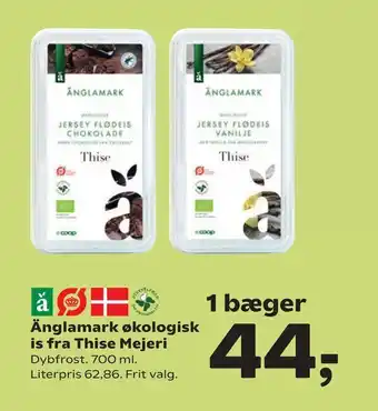 Dagli'Brugsen Änglamark økologisk is fra Thise Mejeri tilbud