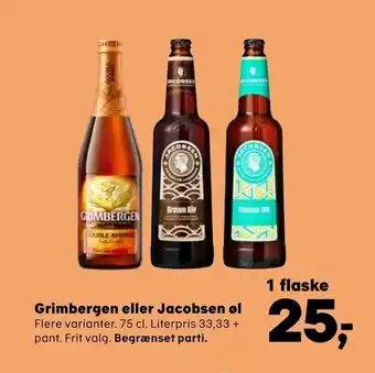 Kvickly Grimbergen eller Jacobsen øl tilbud