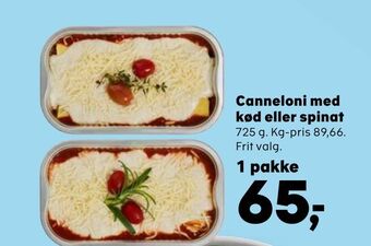 Canneloni med kød eller spinat