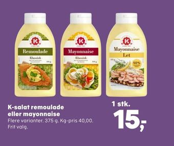 Kvickly K-salat remoulade eller mayonnaise tilbud