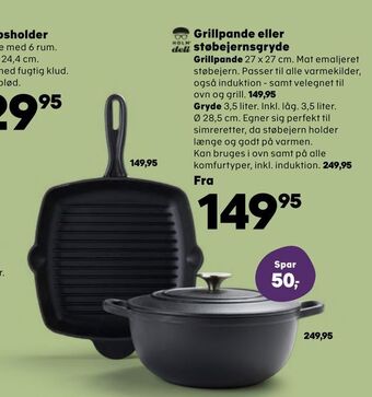 Kvickly Grillpande eller støbejernsgryde tilbud