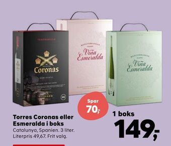 Kvickly Torres Coronas eller Esmeralda i boks tilbud