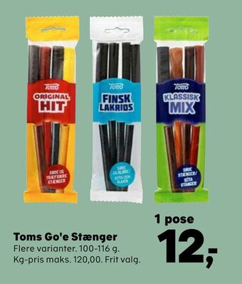 Kvickly Toms Go'e Stænger tilbud