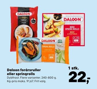 SuperBrugsen Daloon forårsruller eller springrolls tilbud
