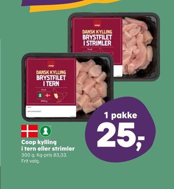 SuperBrugsen Coop kylling i tern eller strimler tilbud
