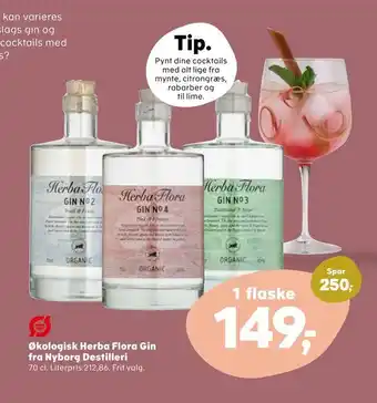 Økologisk Herba Flora Gin fra Nyborg Destilleri