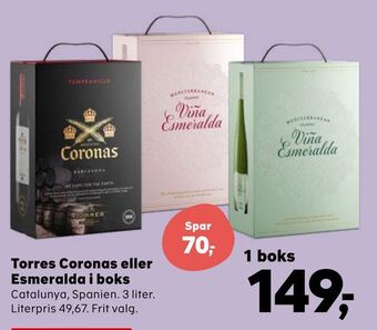 SuperBrugsen Torres Coronas eller Esmeralda i boks tilbud