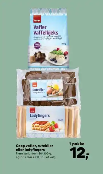 SuperBrugsen Coop vafler, rutebiler eller ladyfingers tilbud