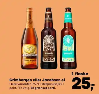 SuperBrugsen Grimbergen eller Jacobsen øl tilbud