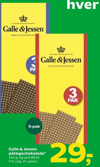 Galle & jessen pålægschokolade mælk