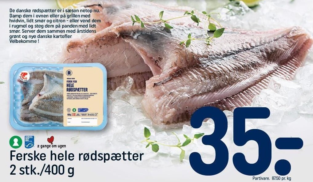 Rema 1000 Ferske hele rødspætter tilbud