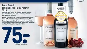Enzo Bartoli Italiensk rød- el. rosévin 75 cl