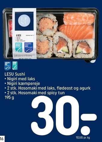 REMA 1000 LESU Sushi tilbud